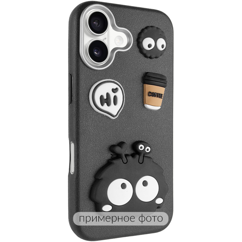 Чехол TPU Leather Toys для Apple iPhone 16e / 17e (6.1") (Monster / Black)
