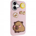 Чехол TPU Leather Toys для Apple iPhone 17 (6.3") (Capybara / Pink)