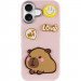 Фото Чехол TPU Leather Toys для Apple iPhone 17 (6.3") (Capybara / Pink) на vchehle.ua
