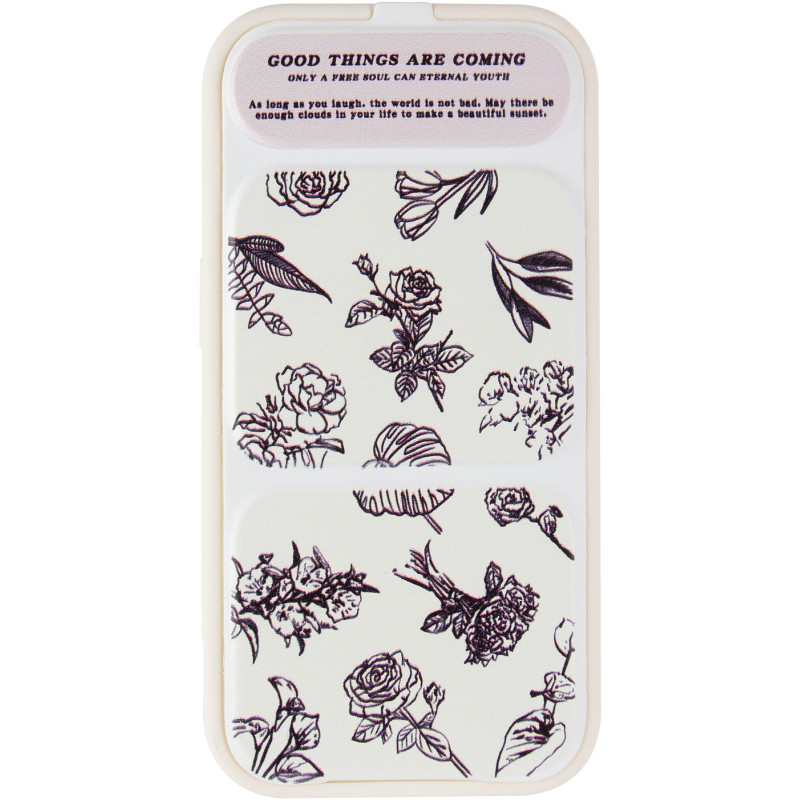 Фото Чехол TPU Panel Stand для Apple iPhone 15 Pro (6.1") (Floral Sketch) на vchehle.ua