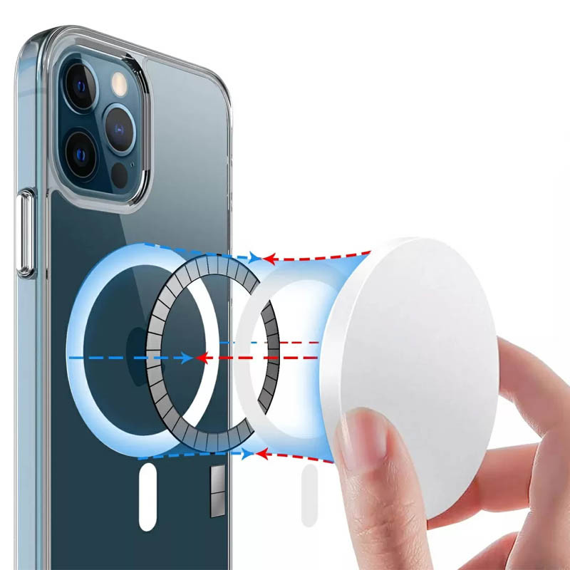 Фото Чохол TPU Space Case with Magnetic Fit на Apple iPhone 12 Pro / 12 (6.1") (Прозорий) на vchehle.ua