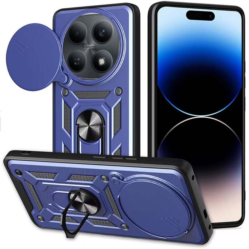 Фото Удароміцний чохол Ummi Camshield Serge Ring на Xiaomi Redmi Note 15 (EU) / Poco M8 5G (Синій / Navy) на vchehle.ua