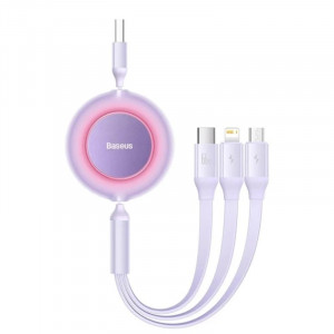 Дата кабель Baseus Bright Mirror 2 Series Retractable 3in1 66W (1.1m) (CAMJ01010)