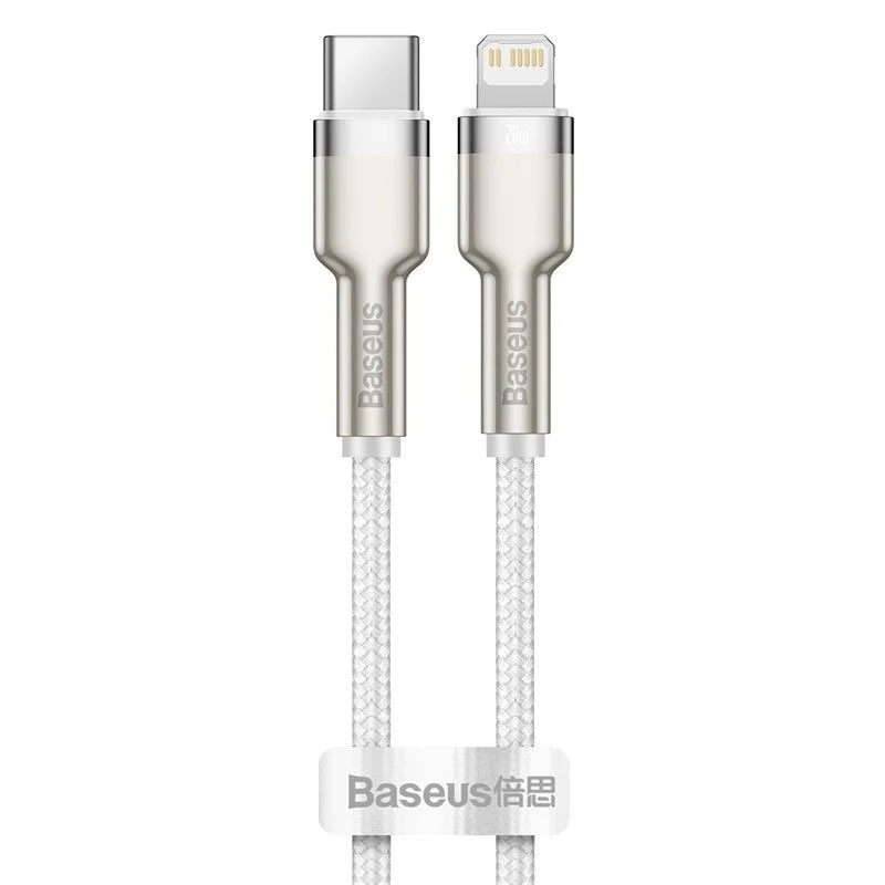 Дата кабель Baseus Cafule Metal Type-C to Lightning PD20W (1m) (CATLJK-A) (Белый)