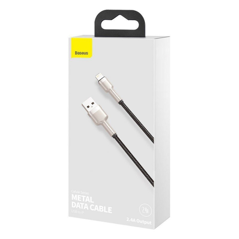 Замовити Дата кабель Baseus Cafule Metal USB to Lightning 2.4A (2m) (CALJK-B0) (Black) на vchehle.ua