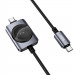 Фото Дата кабель Hoco CW66 2in1 Type-C to iWatch/Type-C PD100W (1.2m) (Black) на vchehle.ua