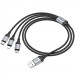Купить Дата кабель Hoco X102 Fresh 3in1 USB to Lightning + MicroUSB + Type-C (1m) (Black) на vchehle.ua