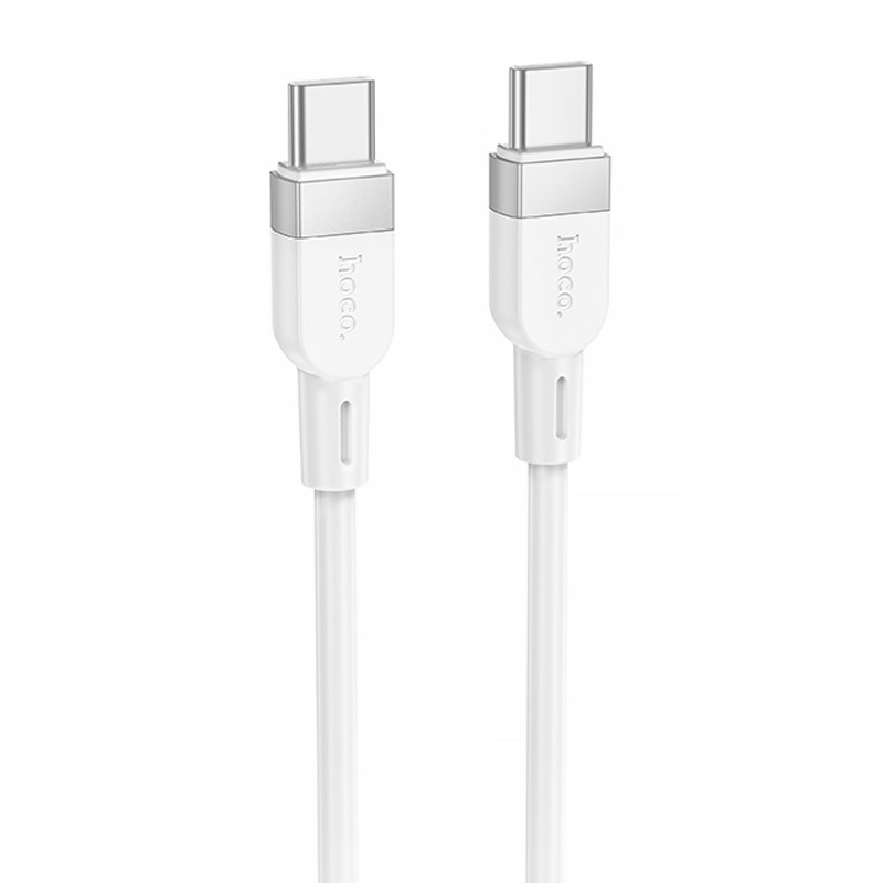 Дата кабель Hoco X109 Energy silicone Type-C to Type-C 60W (1m) (White)