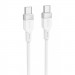 Дата кабель Hoco X109 Energy silicone Type-C to Type-C 60W (1m) (White)