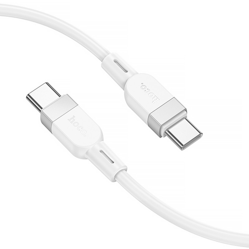 Фото Дата кабель Hoco X109 Energy silicone Type-C to Type-C 60W (1m) (White) на vchehle.ua