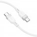 Фото Дата кабель Hoco X109 Energy silicone Type-C to Type-C 60W (1m) (White) на vchehle.ua