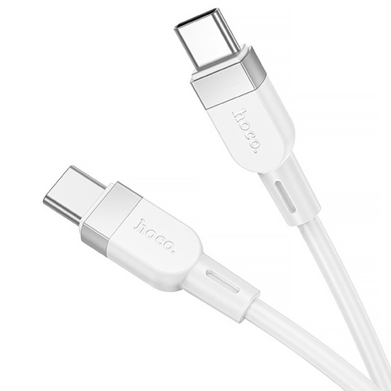 Фото Дата кабель Hoco X109 Energy silicone Type-C to Type-C 60W (1m) (White) в магазине vchehle.ua