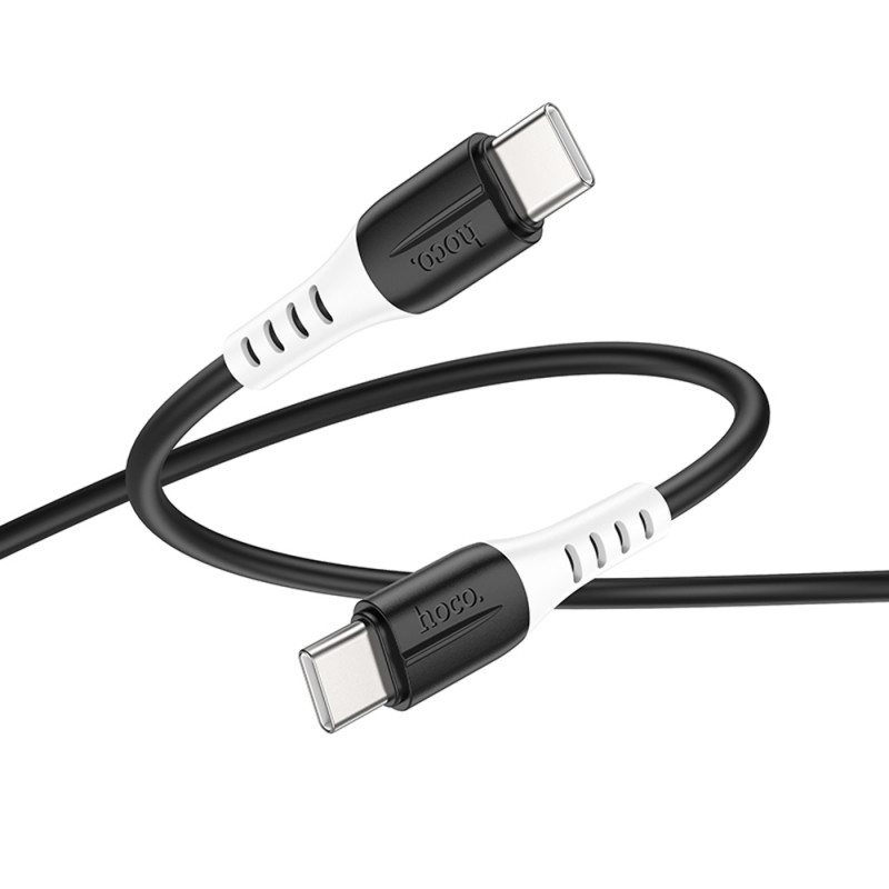 Фото Дата кабель Hoco X82 Silicone Type-C to Type-C 60W (1m) (Black) в маназині vchehle.ua