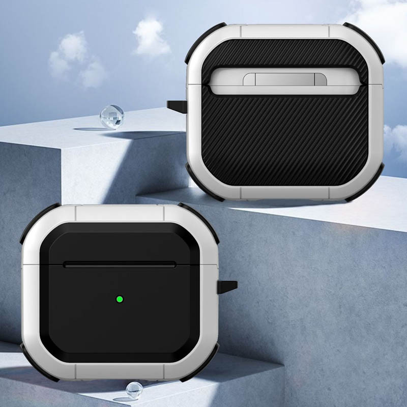 Фото Футляр противоударный Black ed. для наушников Airpods 4 (White) на vchehle.ua