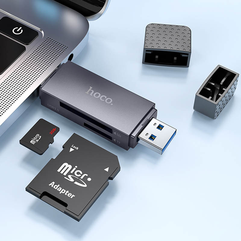 Купити Картридер Hoco HB45 Spirit 2in1 USB/Type-C 2.0 (Metal gray) на vchehle.ua