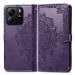 Шкіряний чохол-книжка Art Case з візитницею на Xiaomi Redmi Note 14 5G (Фіолетовий) в магазині vchehle.ua