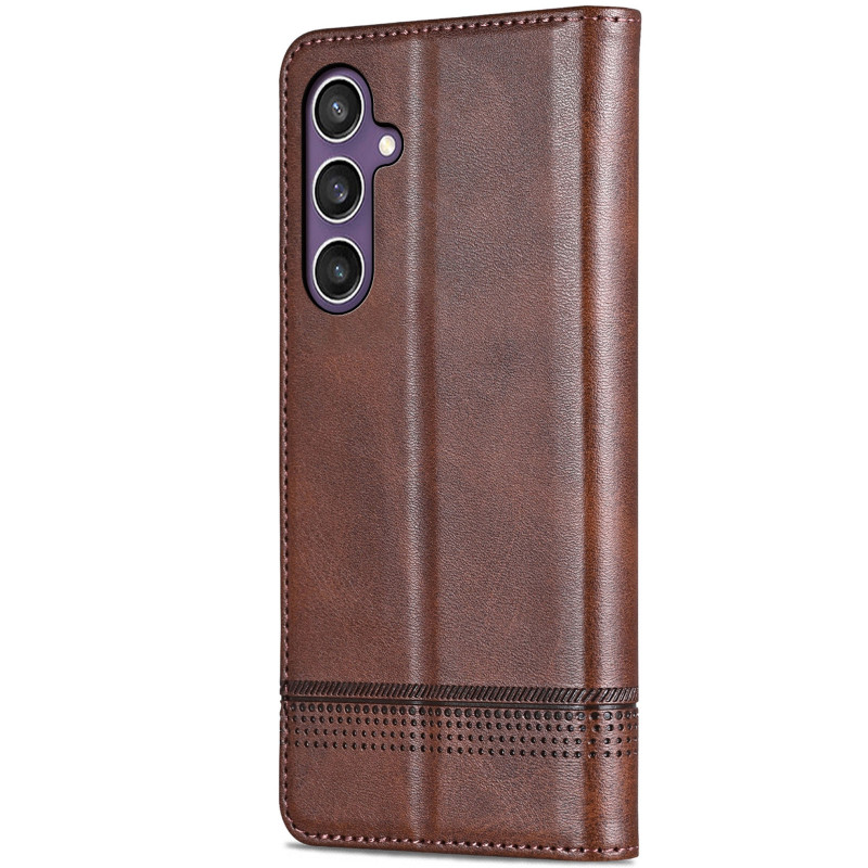 Фото Кожаный чехол-книжка AZNS Classic series для Samsung Galaxy A36 5G / A37 5G / A56 5G (Dark Brown) на vchehle.ua