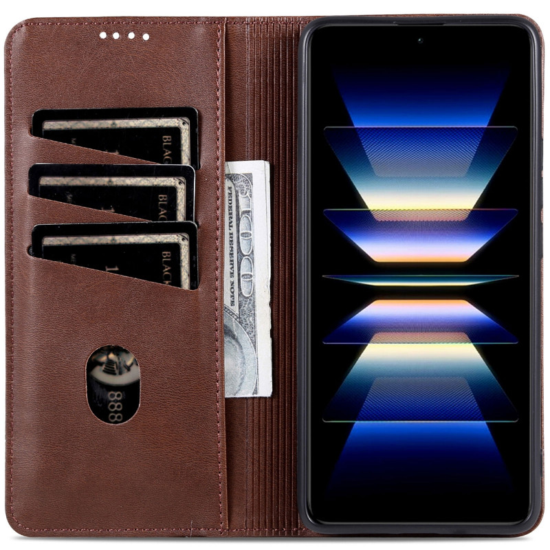 Фото Кожаный чехол-книжка AZNS Classic series для Samsung Galaxy A36 5G / A37 5G / A56 5G (Dark Brown) в магазине vchehle.ua