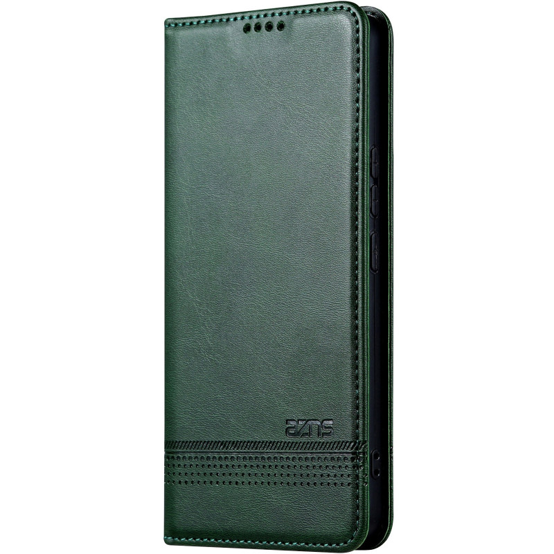 Кожаный чехол-книжка AZNS Classic series для Samsung Galaxy A36 5G / A37 5G / A56 5G (Dark Green)