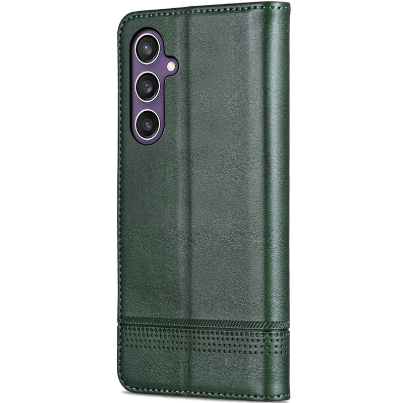 Фото Кожаный чехол-книжка AZNS Classic series для Samsung Galaxy A36 5G / A37 5G / A56 5G (Dark Green) на vchehle.ua