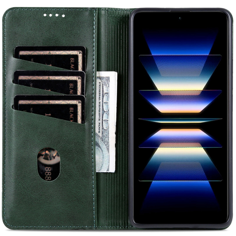 Фото Кожаный чехол-книжка AZNS Classic series для Samsung Galaxy A36 5G / A37 5G / A56 5G (Dark Green) в магазине vchehle.ua