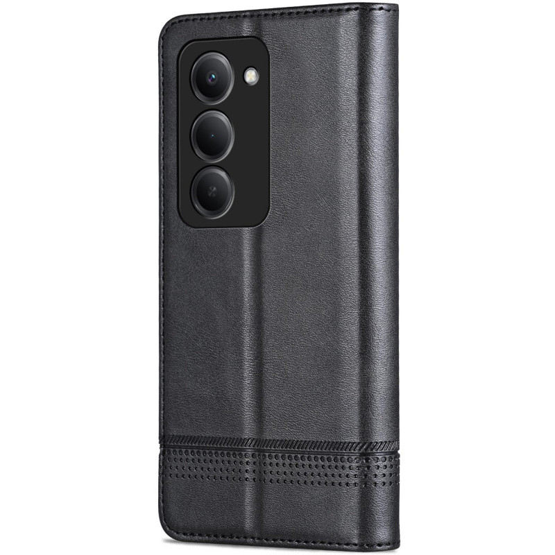 Фото Кожаный чехол-книжка AZNS Classic series для Xiaomi Redmi 15 (EU) (Black) на vchehle.ua