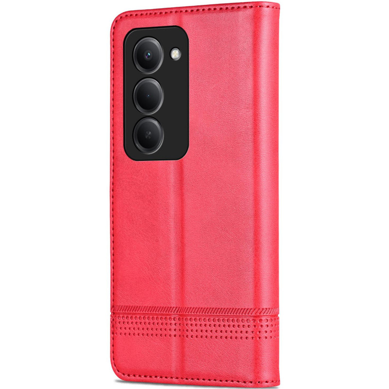Фото Кожаный чехол-книжка AZNS Classic series для Xiaomi Redmi 15 (EU) (Red) на vchehle.ua