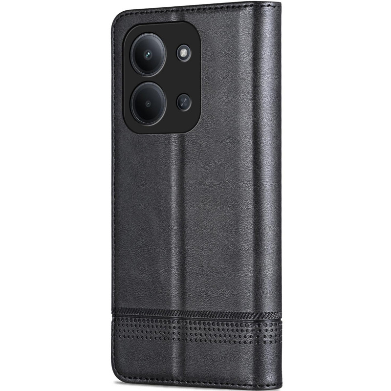 Фото Кожаный чехол-книжка AZNS Classic series для Xiaomi Redmi 15C (EU) / Poco C85 (EU) (Black) на vchehle.ua