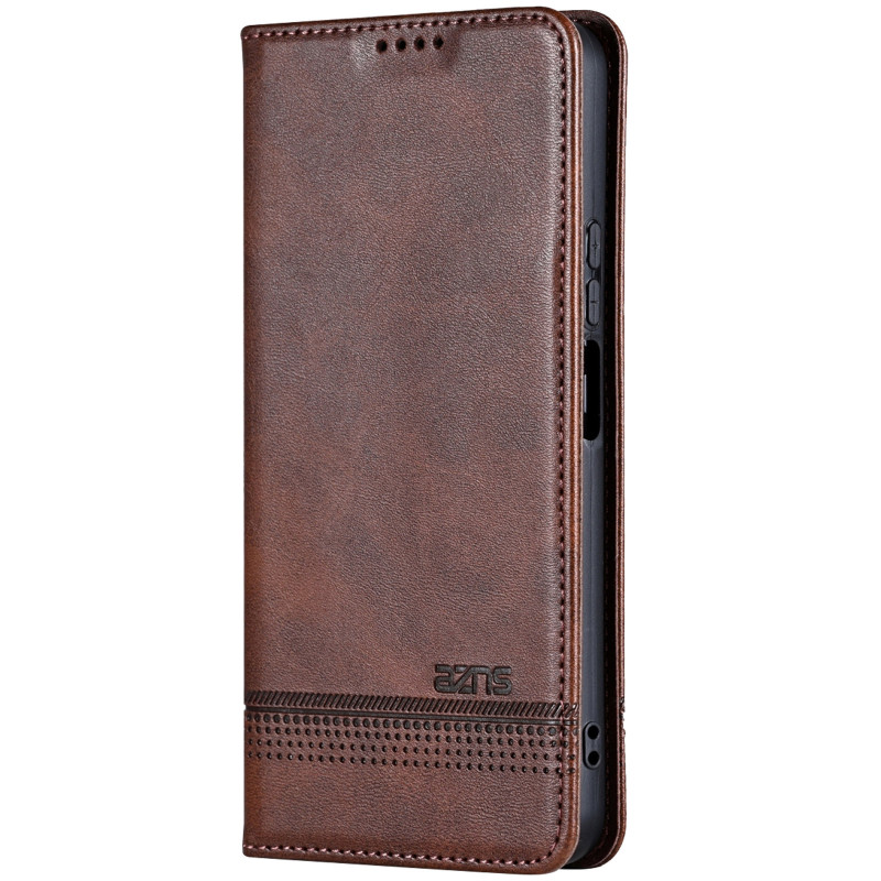 Кожаный чехол-книжка AZNS Classic series для Xiaomi Redmi 15C (EU) / Poco C85 (EU) (Dark Brown)