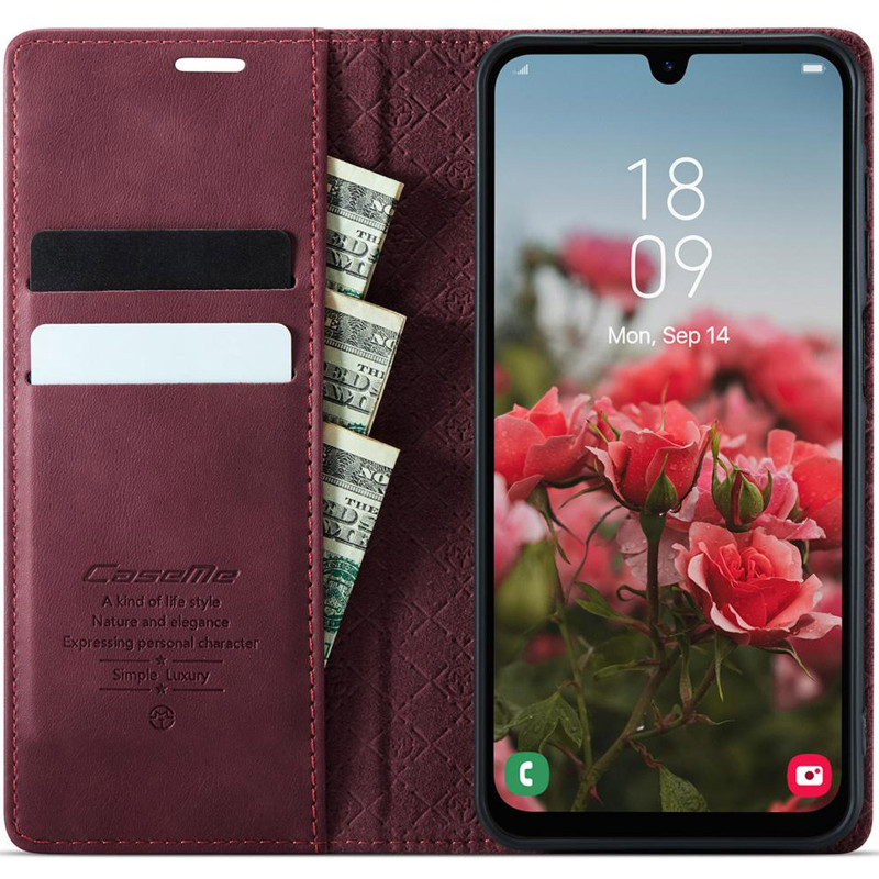 Фото Шкіряний чохол-книжка CaseMe Velvet Matte для Samsung Galaxy A16 4G/5G (Red) в маназині vchehle.ua