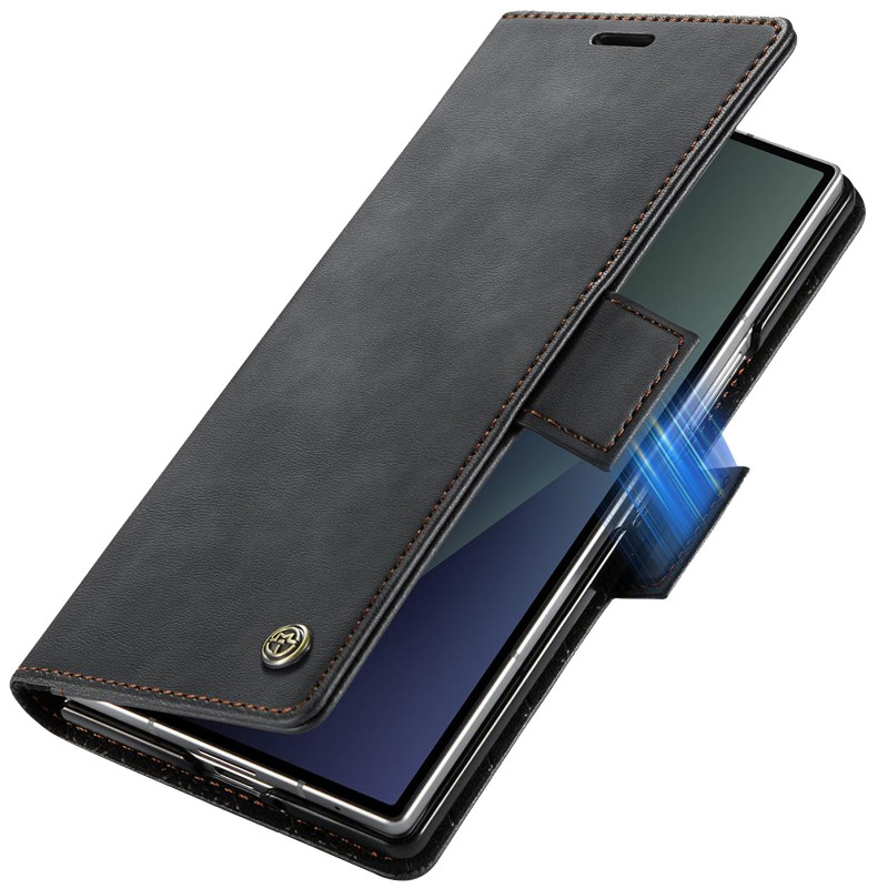 Купити Шкіряний чохол-книжка CaseMe Velvet Matte для Samsung Galaxy Z Fold7 (Black) на vchehle.ua
