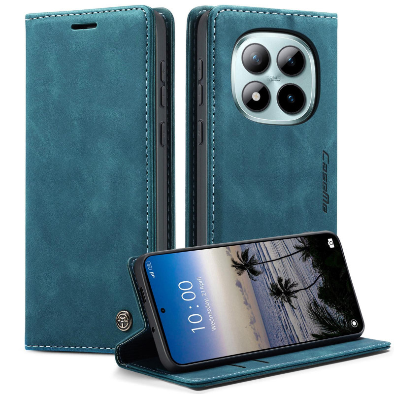 Фото Шкіряний чохол-книжка CaseMe Velvet Nubuck на Xiaomi Redmi Note 15 Pro 4G (Blue) на vchehle.ua