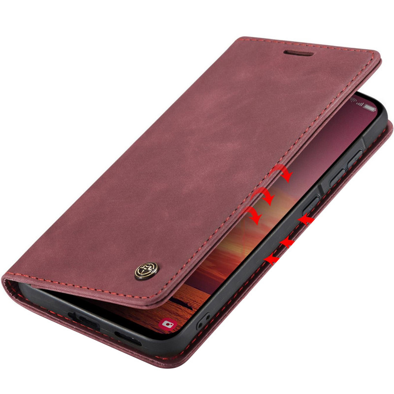 Шкіряний чохол-книжка CaseMe Velvet Nubuck на Xiaomi Redmi Note 15 Pro 4G (Red) в магазині vchehle.ua