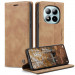 Фото Шкіряний чохол-книжка CaseMe Velvet Nubuck на Xiaomi Redmi Note 15 Pro 5G (Brown) на vchehle.ua