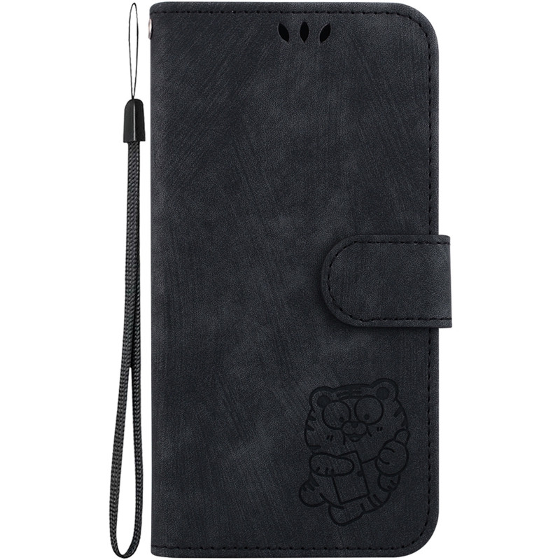 Кожаный чехол-книжка Cute Tiger для Samsung Galaxy A16 4G/5G (Black)