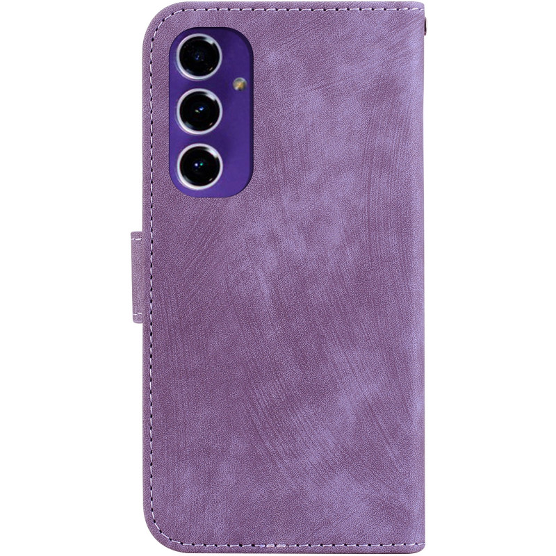 Фото Кожаный чехол-книжка Cute Tiger для Samsung Galaxy A16 4G/5G (Purple) на vchehle.ua
