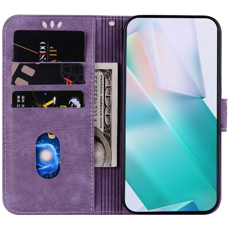 Фото Кожаный чехол-книжка Cute Tiger для Samsung Galaxy A36 5G / A37 5G / A56 5G (Purple) в магазине vchehle.ua