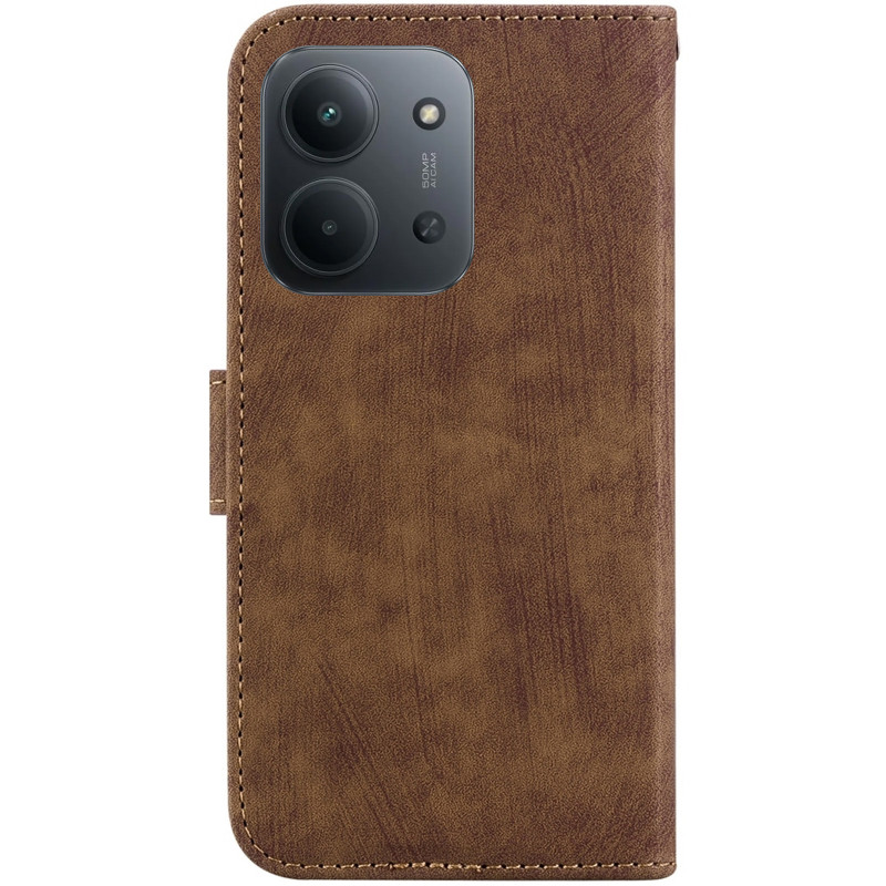 Фото Кожаный чехол-книжка Cute Tiger для Xiaomi Redmi 15C (EU) / Poco C85 (EU) (Brown) на vchehle.ua