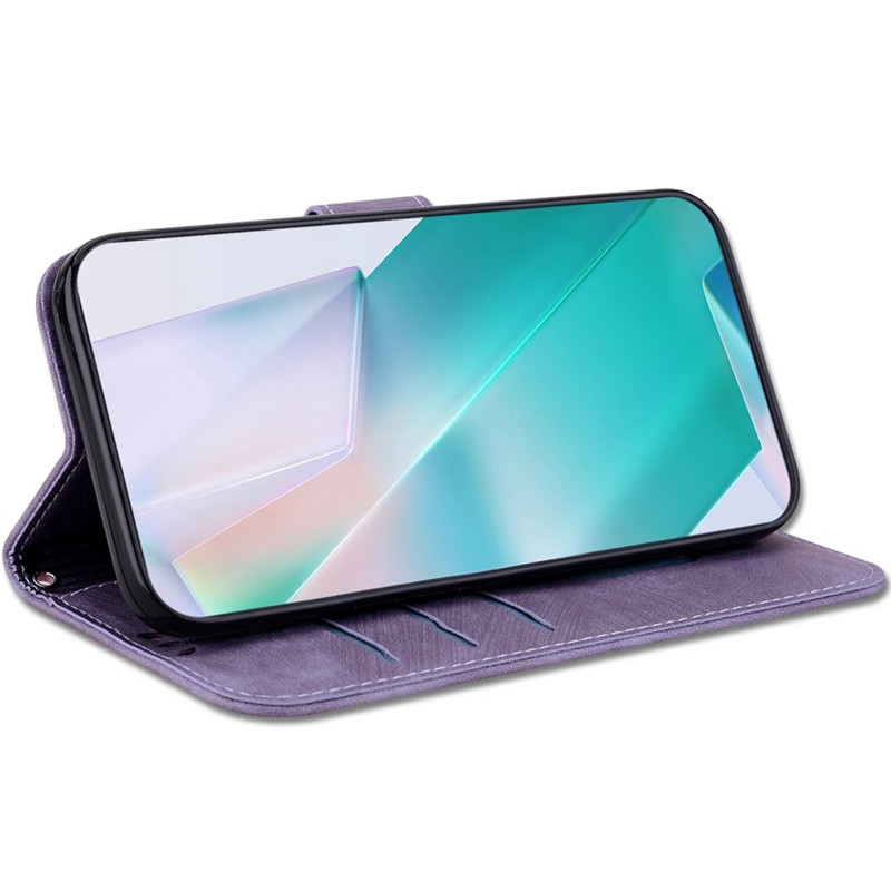 Шкіряний чохол-книжка Cute Tiger на Xiaomi Redmi Note 15 4G/5G (EU) / Poco M8 (Purple) в магазині vchehle.ua