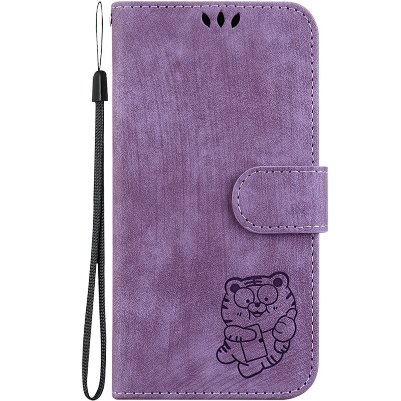 Шкіряний чохол-книжка Cute Tiger на Xiaomi Redmi Note 15 Pro 5G (Purple)