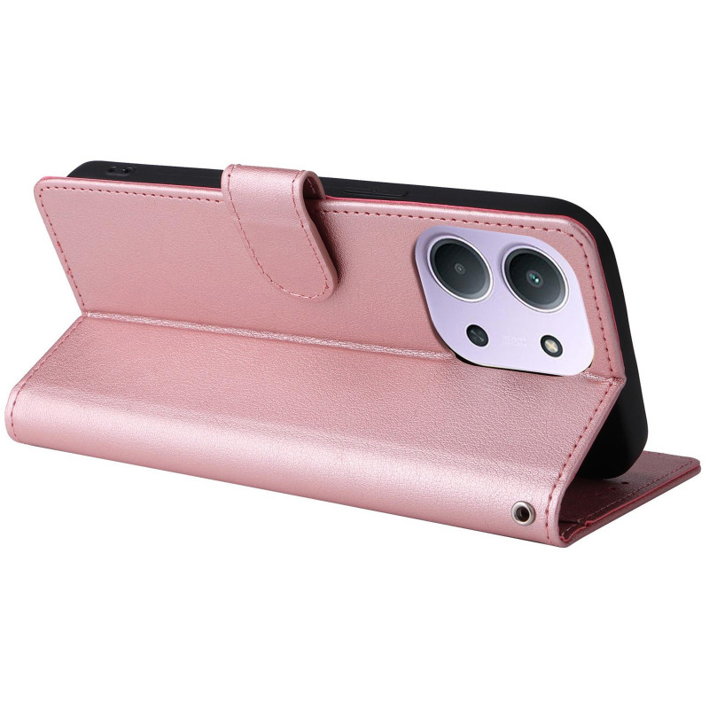 Шкіряний чохол-книжка Essential Case на Xiaomi Redmi 15C (EU) (Rose Gold) в магазині vchehle.ua