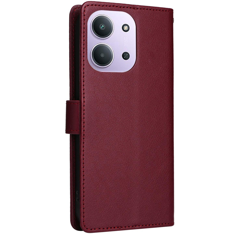 Фото Шкіряний чохол-книжка Essential Case на Xiaomi Redmi 15C (EU) (Wine Red) на vchehle.ua