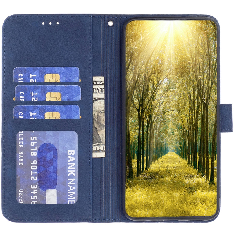 Кожаный чехол-книжка Geometric Pattern для Samsung Galaxy A36 5G / A37 5G / A56 5G (Blue) в магазине vchehle.ua
