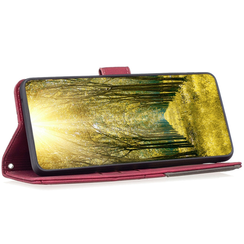 Фото Кожаный чехол-книжка Geometric Pattern для Samsung Galaxy A36 5G / A37 5G / A56 5G (Red) в магазине vchehle.ua