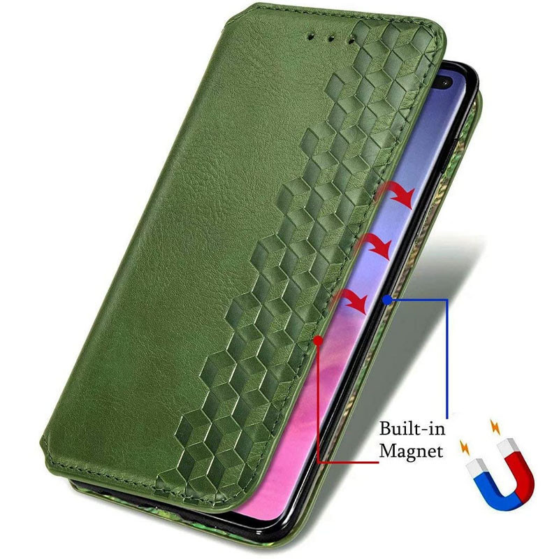 Замовити Шкіряний чохол-книжка GETMAN Cubic (PU) на Samsung Galaxy A12 / M12 (Зелений) на vchehle.ua