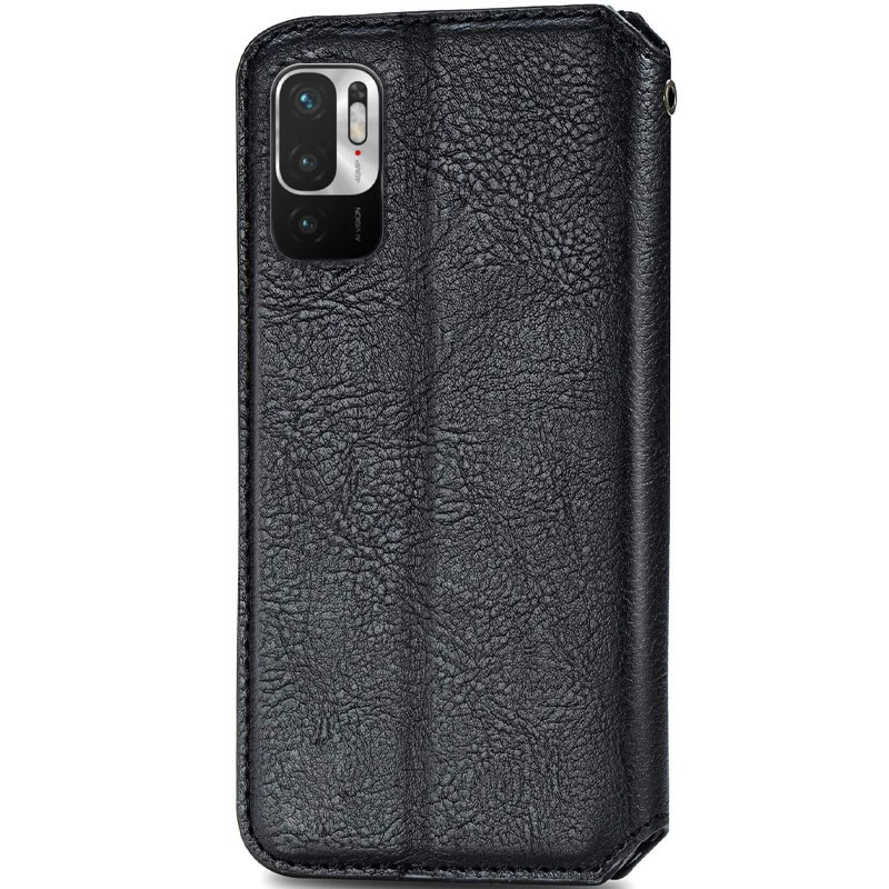 Фото Кожаный чехол-книжка GETMAN Cubic (PU) для Xiaomi Redmi Note 10 5G / Poco M3 Pro (Черный) в магазине vchehle.ua