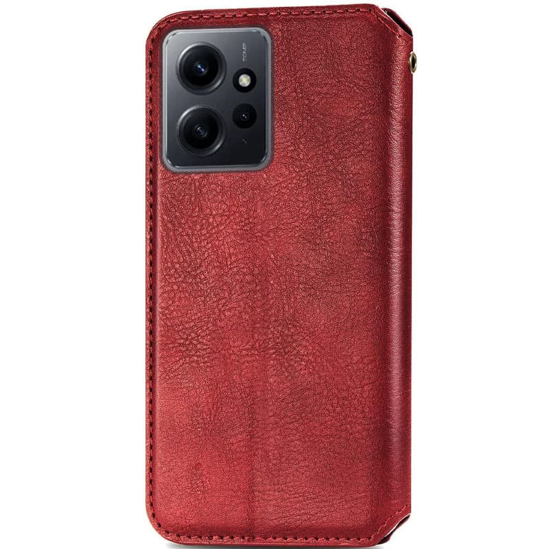 Фото Шкіряний чохол-книжка GETMAN Cubic (PU) на Xiaomi Redmi Note 12 4G (Червоний) на vchehle.ua