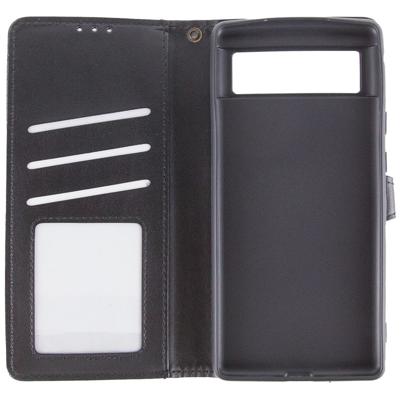 Шкіряний чохол-книжка GETMAN Gallant (PU) для Google Pixel 7a (Чорний) в магазині vchehle.ua