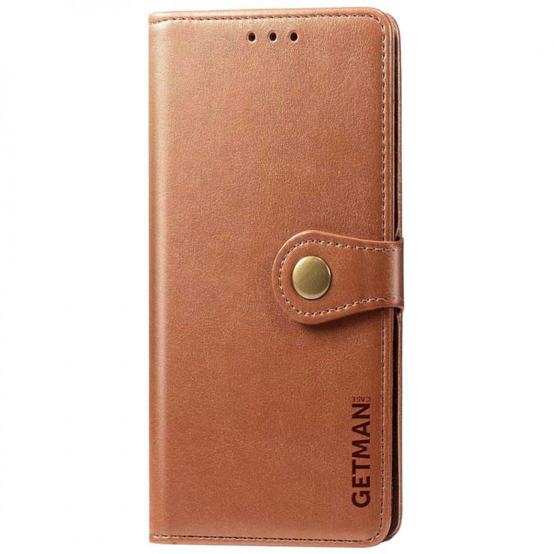 Кожаный чехол-книжка GETMAN Gallant (PU) для Motorola Moto G24 / G04 / E14 (Коричневый)
