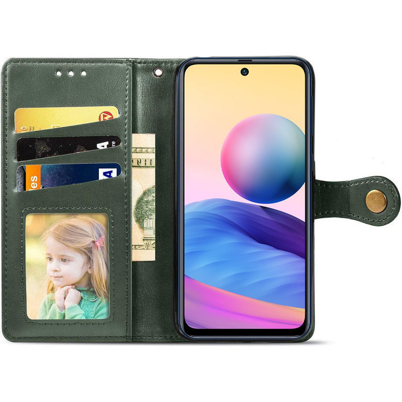 Фото Кожаный чехол-книжка GETMAN Gallant (PU) для Xiaomi Redmi 15C (EU) (Зеленый) в магазине vchehle.ua